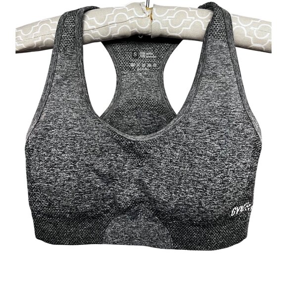 Gymshark Padded Sports Bra Heather Gray Small Stretch Moisture Wicking - Picture 1 of 4